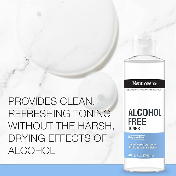 Neutrogena Alcohol-Free Gentle Face Toner | Fragrance-Free | Hypoallergenic | 8 fl. oz | Pack of 2