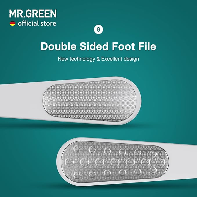 MR.GREEN Foot File Double Sided Callus Remover for Dead Skin Professional Pedicure Tools Callous Scraper Foot Sander Heel Filer (Orange)