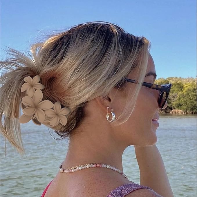 Flower Hair Clips for Women 4PCS Matte Flower Claw Clips Non-slip Cute Claws for Thick Thin Hair Strong Hold Stylish Accessories for Women Girls