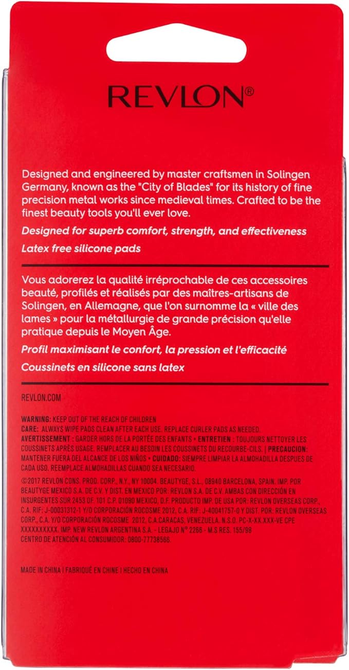 Revlon Salon Pro Eyelash Curler, Made with Corrosion Resistant Stainless Steel, For a Dramatic Curl, with Latex Free Silicone Pads