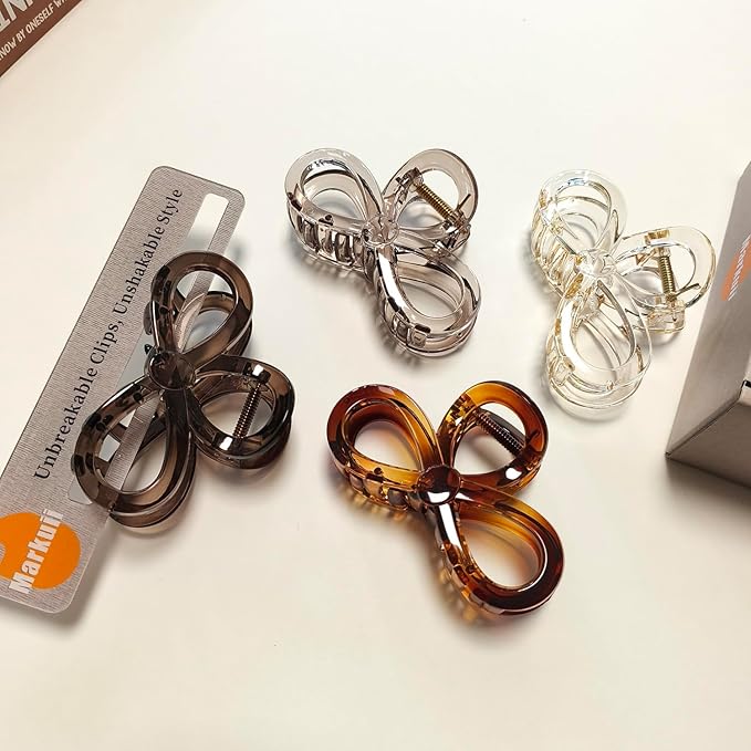 3.9 Inch Hair Claw Clips Large Glossy No Slip Hair Clips for Women Long and Medium to Thick Hair, 4 Pack
