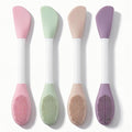 2 in1 Silicone Face Mask Brush & Facial Cleansing Brush, 4 Pack Double-Sided Face Scrubber Applicator for Clay Mud Mask, Cream, Lotion, Exfoliating & Massage, Soft Spa Skincare Tool for All Skin Types