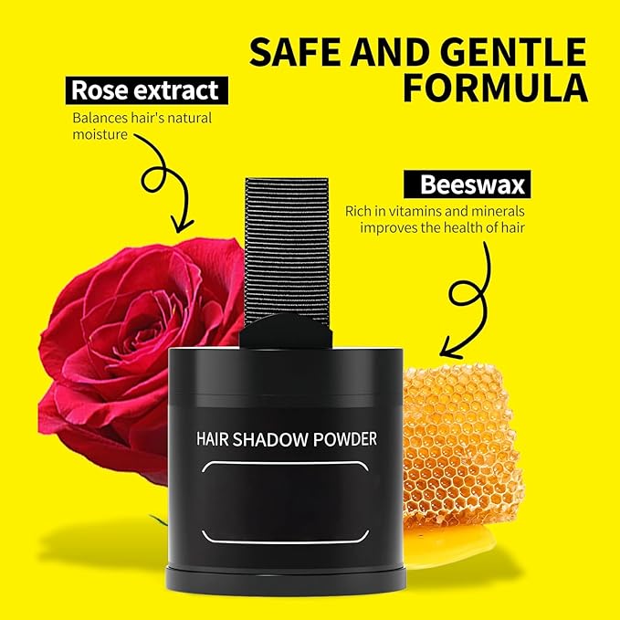 gowwim Root Touch up Powder, Instantly Gray Hair Cover up Hairline Powder for Women & Men Waterproof and Sweatproof Root Cover Up Long-Lasting for Thinning & Loss Hair (Medium Brown, 10g)