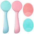 4Pcs Silicone Facial Cleansing Brush Manual Exfoliating Brush Soft Face Wash Scrubber Brushes for Women Men Skin Deep Cleaning Care