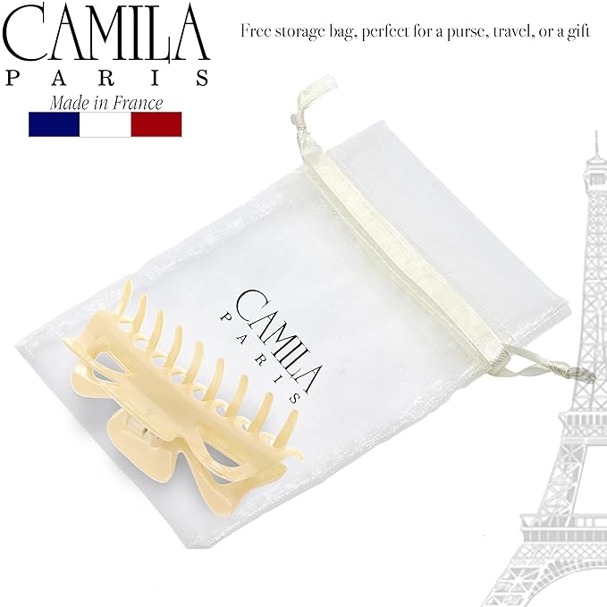 Camila Paris CP3506 French Large Hair Clips for Women Thick Hair for Long Curly Wavy Hair, Girls Hair Claw Clip, Durable Styling Big Claw Clip for Thick Hair, Strong Hold No Slip Grip, Made in France