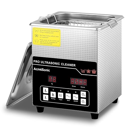Ultrasonic Cleaner 2L Dual-Frequency Professional Digital Stainless Steel Cleaning Machine with Heater Timer for Denture, Coins, Small Metal Parts, Circuit Board, Lab Tools, etc