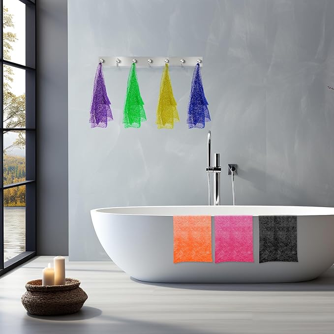 African Net Sponge, Authentic Exfoliating Body Scrubber for Bath and Shower, Multiple Textures with Gentle Deep Exfoliating and Rich Lather for All Skins (Black)