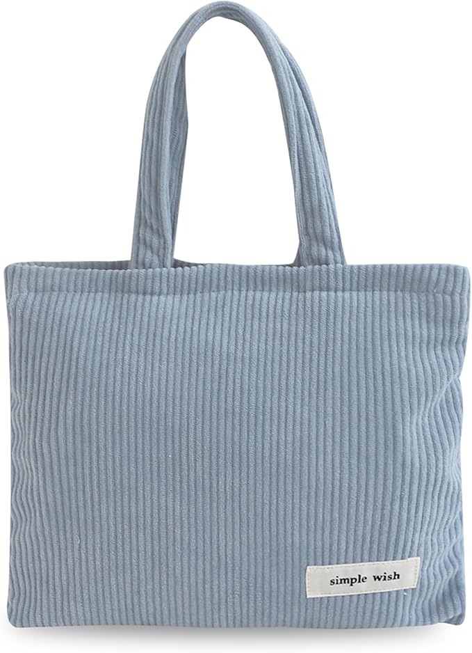 Wudygirl Makeup Bag Travel Cosmetic Bag for Women Small Makeup Pouch with Handle Zipper Cosmetic Pouch Handbag Aesthetic (Light Blue)