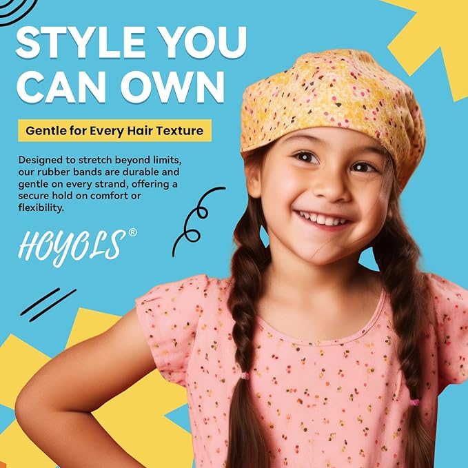 HOYOLS Small Toddler Elastics Mini Hair Ties Rubber Bands for Hair Ponytail Holders for Baby Girl Infants (Multicolor) TPU 1500 Pcs