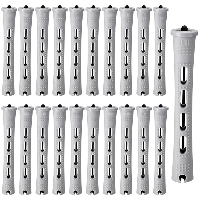 60 Pcs Perm Rods for Long Hair, Cold Wave Perm Rods Set for Women's Long & Short Plastic Curling Rollers for Hair Curling and DIY Hairdressing Styling Tool（0.59 x 3.22 inches）