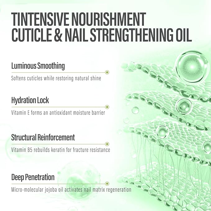 CHUCHU Nail Growth and Strengthener Oil for Cuticle - Kiwi Scent Cuticle Oil Repair Moisturizing Treatment - Natural Jojoba Vitamin B & E Nail Oil for Dry Cracked Nails
