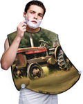Beautiful Peacock Print Beard Bib Shaving Apron, Beard Hair Trimming Cape Gift For Dad