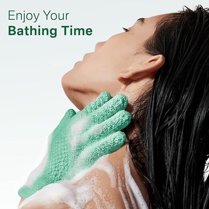 Yiclick Heavy Exfoliating Gloves, Exfoliating Body Scrubber for Bath Shower Exfoliation, Body Scrub Exfoliator for Dead Skin Remover, Exfoliate Sponge Loofah Washcloth Mitt Men Women