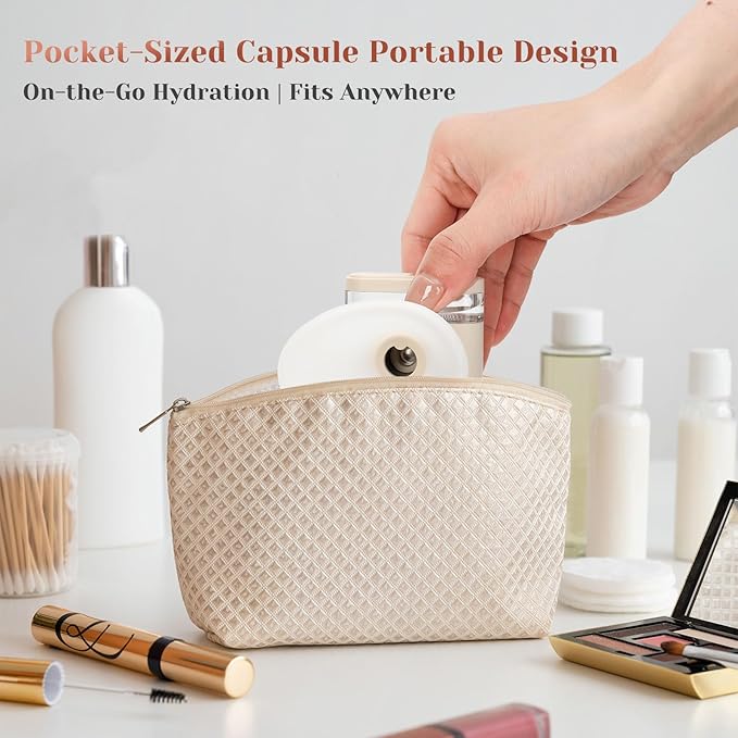 Portable Heated Eye Steamer for Dry Eyes - 3 Heat Settings, Warm Moist Heat Therapy to Restore Natural Tears, Dry Eye Relief Sprayer (Beige)