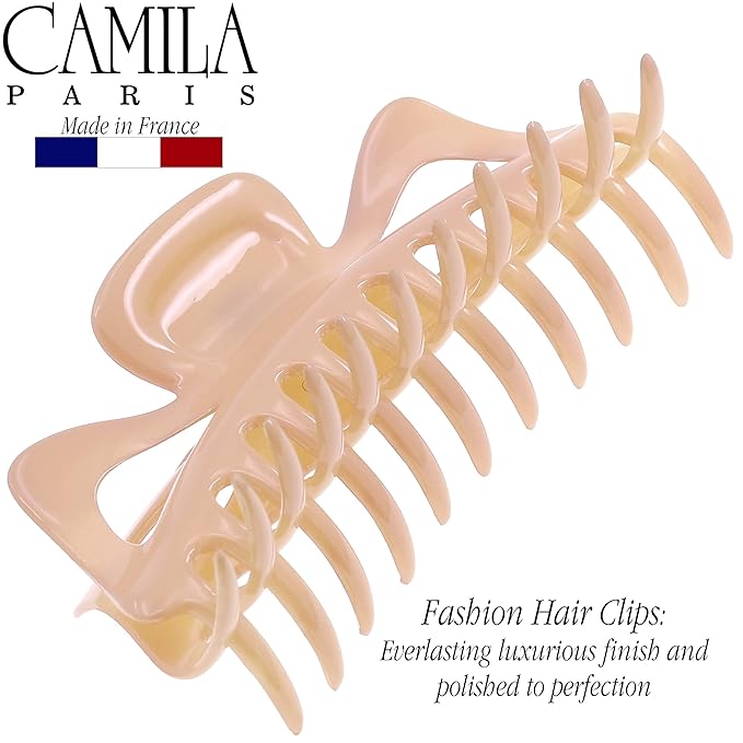 Camila Paris CP2887 French Large Hair Clips for Women Thick Hair for Long Curly Wavy Hair, Girls Hair Claw Clip, Durable Styling Big Claw Clip for Thick Hair, Strong Hold No Slip Grip, Made in France