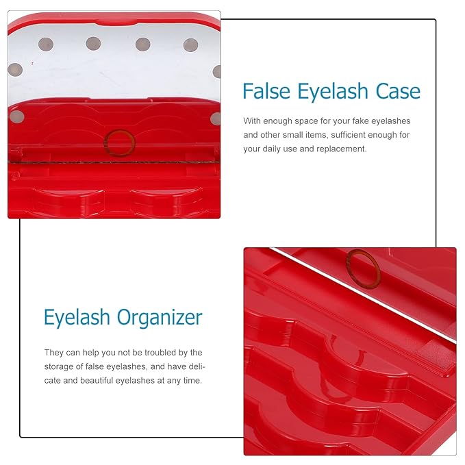 Led Eyelash Storage Box Portable Eyelash Organizer with Makeup Mirror Compact False Case for Travel and Daily Use