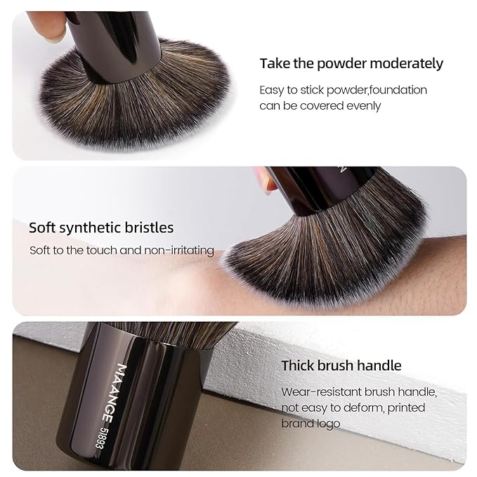 MAANGE 20 Pcs Makeup Brushes with Gift Box, Double-End Multi-functional Makeup Brushes for Blending Liquid Powder Concealer Cream Blush Buffe,Black
