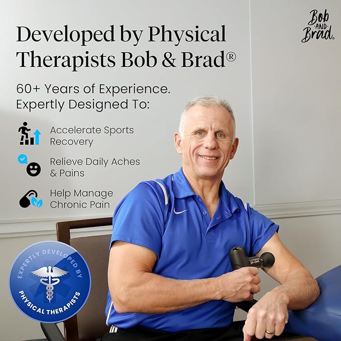 BOB AND BRAD Q2 Mini Massage Gun, Pocket-Sized Deep Tissue Massager Gun, Portable Percussion Muscle Massager Gun, Ultra Small & Quiet Muscle Massage Gun for Muscle Recovery with Carry Case