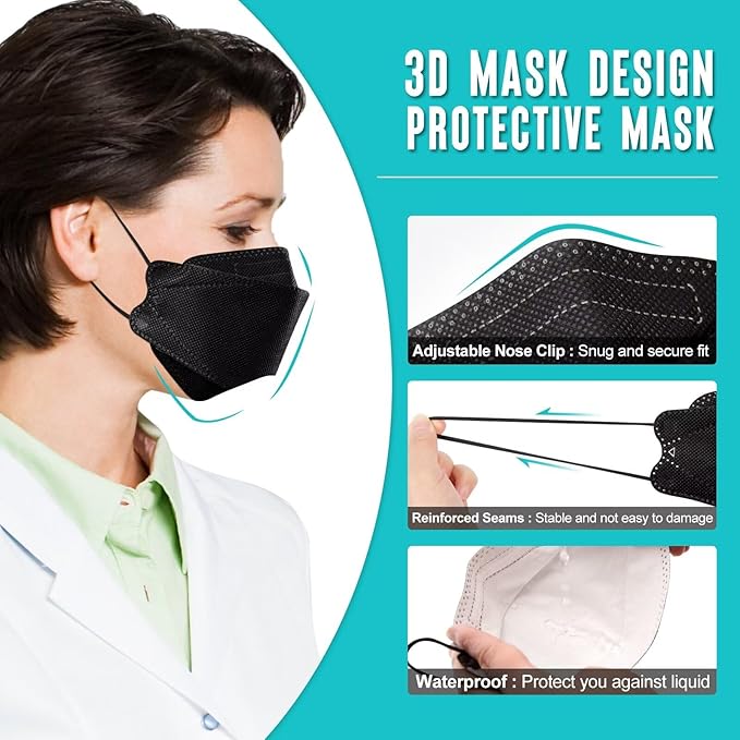 50/100 Pack KF94 Face_Covers, Color mask，Black Mask，4-Layer mask Independent packaging,outdoor Daily Use