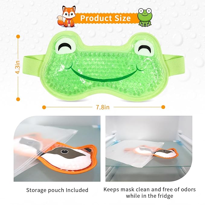 2PCS Cooling Eye Mask Gel Eye Mask, Reusable Hot Cold Therapy Cold Eye Mask for Post Surgery, Puffiness, Dark Circles, Eye Bags, Dry Eyes