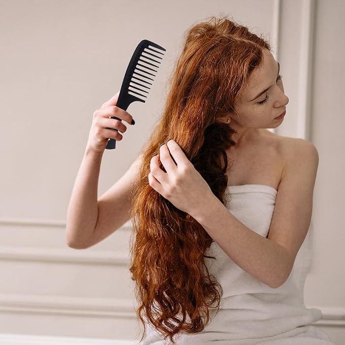 2 Pcs Wide Tooth Comb, Large Tooth Curl Comb Shark Teeth Hair Hairstyle Tool for Curly Wet Wavy Thick Hair Wigs Barber Salon, Women Men