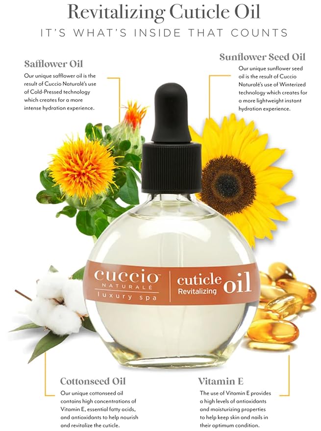 Cuccio Naturale Vanilla Bean & Sugar Revitalizing Cuticle Oil, Lightweight Fast-Absorbing Hydrating Nail & Cuticle Conditioner, Cold-Pressed Oils + Vitamin E, 2.30 Fl Oz