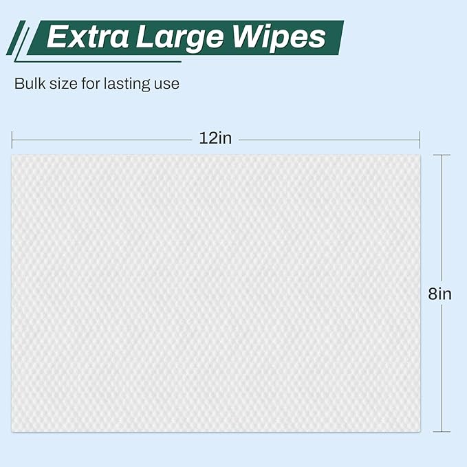 [360 Count] Adult Wipes for Elderly, 8" x 12" Extra Large Adult Wipes for Incontinence & Cleansing - Disposable Washcloth for Elderly Bathing No-Rinse - Vitamin E & Aloe