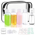 Cosywell 9PCS Leakproof Travel Bottles for Toiletries - TSA Approved Refillable Containers Set for Shampoo, Conditioner, Lotion, Cream Jars
