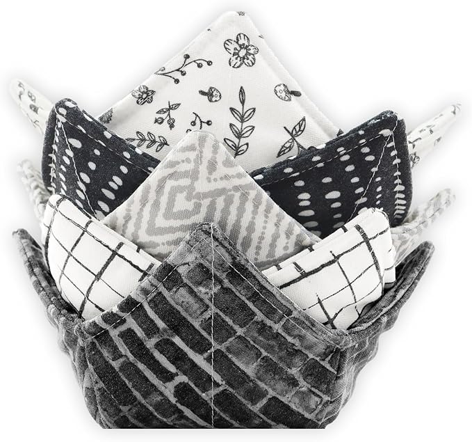 Cotton Microwavable Bowl Cozy, Microwave-Safe Hot Bowl Holders, Soup Bowl Cozy Bowl Hot Pads (T)