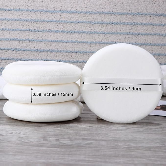 Body Powder Puff and Container, Glass Box for Dust Puff, Powder applicator with Case for Dusting powder (colorful)