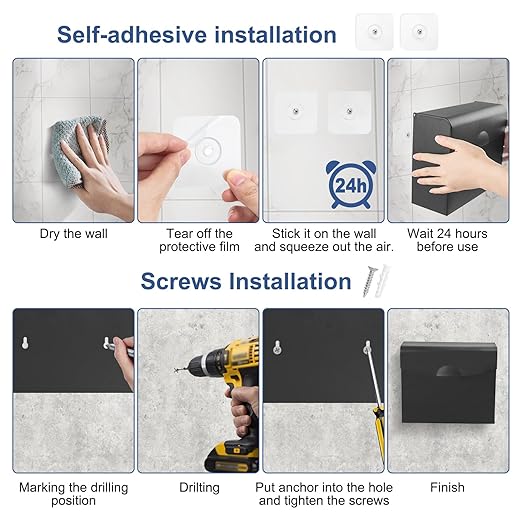 Sanitary Napkin Disposal Receptacle with Hygiene Disposal Bags and Trash Bag,9.4x7.8x3.5 inches Stainless Steel Wall Mounted Feminine Hygiene Disposal Trash Can Bin for Bathroom,Office (Black)