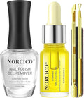Gel Polish Remover, Cuticle Oil for Nails (10ml) & Pro-Tools, Fast-Acting Gel Nail Remover (15ml) Works in 2-5 Mins, No Soak for Salon-Quality At-Home Manicure, Gentle Formula with Moisturizing Care
