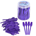 PANA 100pcs Brand Cosmetic Make Up Disposable Plastic 2.5" Spatulas Skin Care Facial Cream Mask Spatula (100 Pieces in a Container) (PURPLE)
