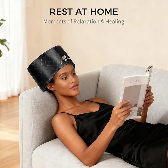 Thermal Heat Cap for Deep Conditioning - Electric Steamer Cap with 10-Level Temperature Control, Fast Heating for Natural & Afro Hair Care at Home