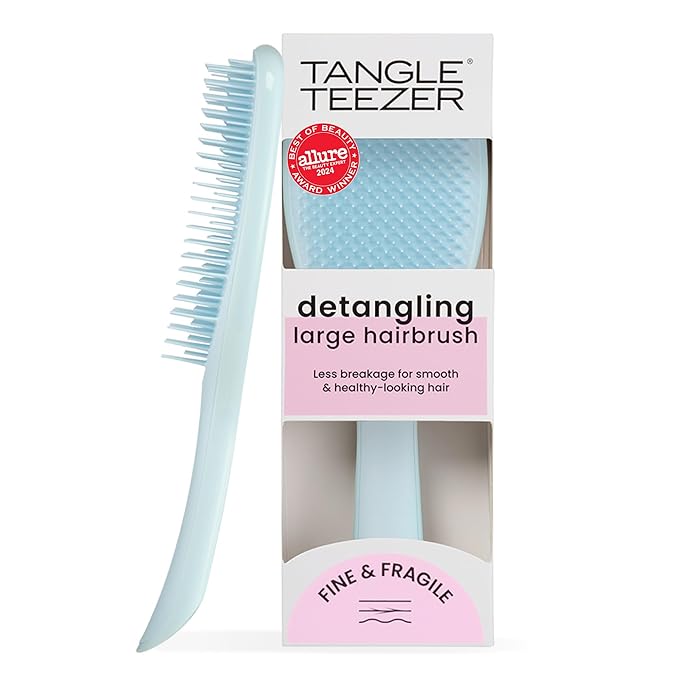 Tangle Teezer Fine Ultimate Detangler Brush, Dry & Wet Hair Brush to Detangle & Reduce Breakage for Fine Hair Types, Large, Seafoam Blue