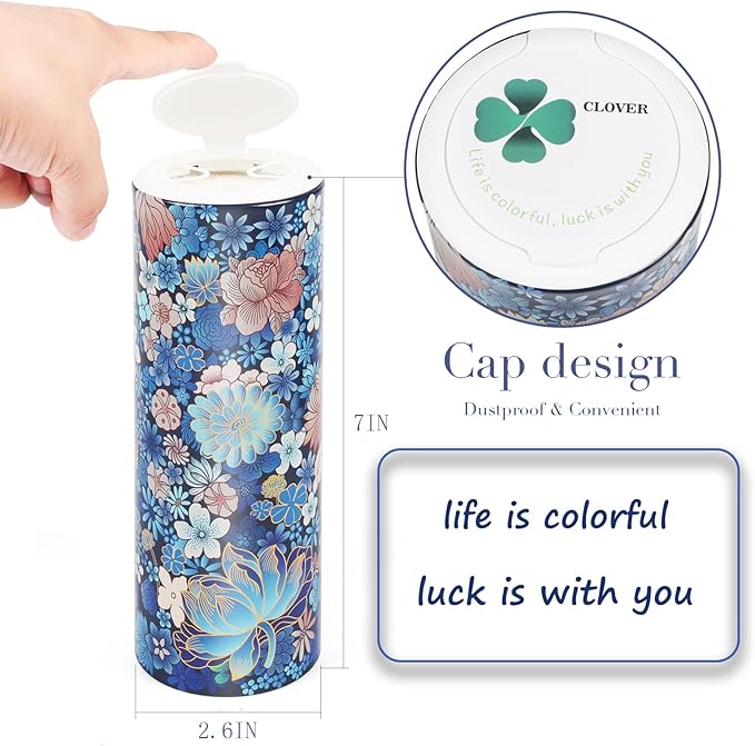 Facial Tissues with Cap - 4 PK Car Tissues Cylinder,Car Tissue Holder with Facial Tissues Bulk,Round Tissue Boxes,Travel Tissues for Cup Holder,Round Tube tissues