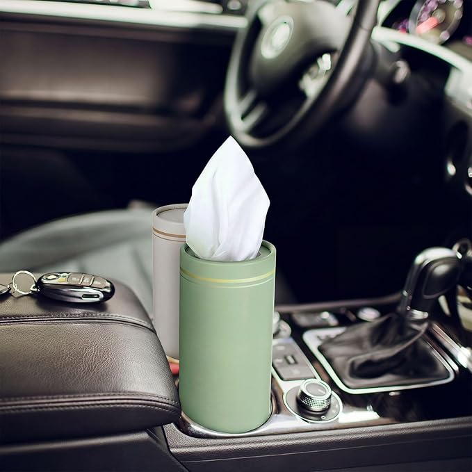 12 Pack Car Tissue Cylinder Holder Bulk with 3 Ply Facial Tissues, Round Napkin Holders for Cup Holder Cylinder Travel Paper Tubes Bulk Round Napkin Boxes Packs(Multicolor)