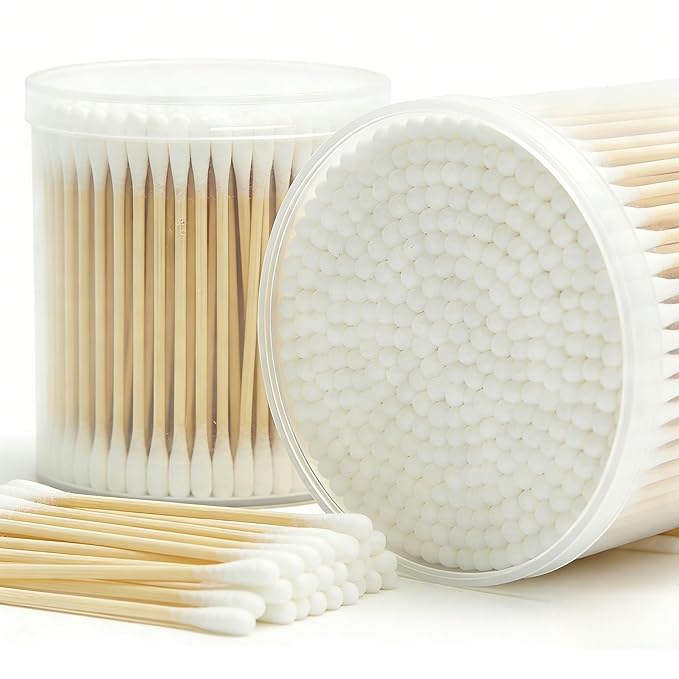 Cotton Swabs, 1000 Count Bamboo Sticks Cotton Swabs with Storage Box Cotton Buds with Wooden Handles For Ears Makeup or Nails Personal Care