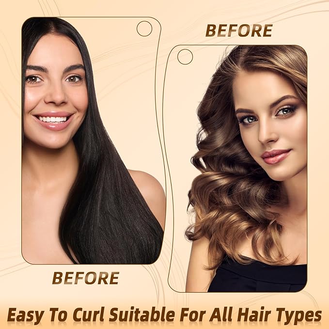 Overnight Heatless Hair Curler Blowout Rods Satin Flexi Rods for Heatless Overnight Jumbo Curls, No-Heat Styling Tools for All Hair Types, 3pcs Black