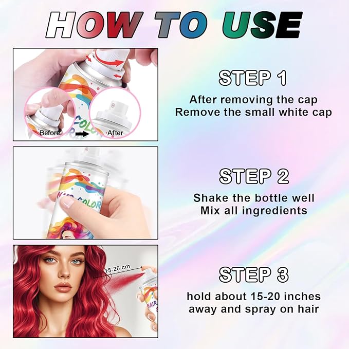 Temporary Hair Color Spray, Red One-Time Use Hair Color Dye for Women and Kids, Disposable Natural Hair Strong Style Hair Dye-On 1-Day Washable for Cosplay Party DIY,Christmas Party, Halloween (Red)
