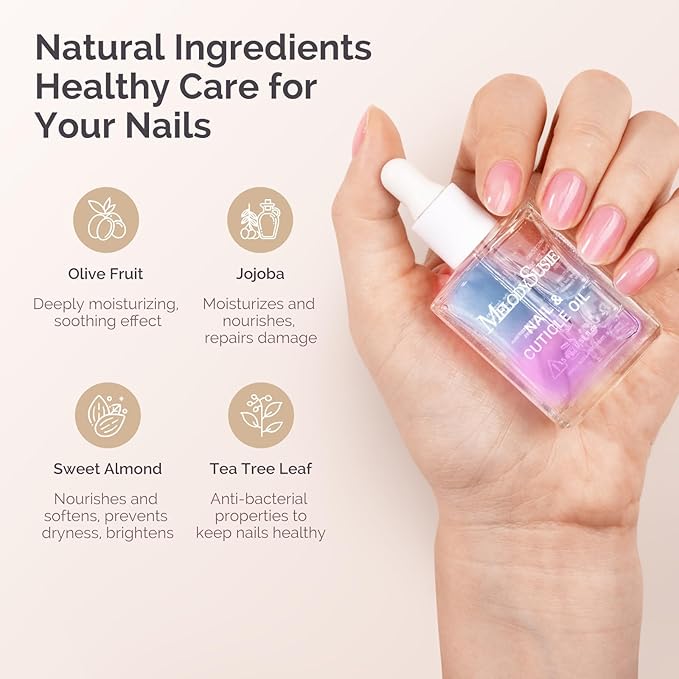 MelodySusie 15ML Cuticle Oil,Nail Strengthener with Jojoba& Vitamin E,Nail Growth that Repairs Cuticles & Promotes,Moisturizes & Conditions Dry Skin,Lavender