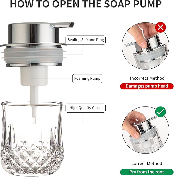 soap Dispenser (Foam-Clear/Silver -1PACK)