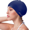COPOZZ Women‘s Swim Cap for All Hair - Large, Comfortable Silicone Swimming Cap, Waterproof Design for Long, Short, Thick & Curly Hair | Secure & Comfortable Fit