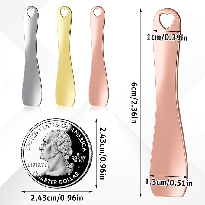 3 Pack Cosmetic Lotion Spatula Metal Makeup Spatula Face Cream Scoop Spatulas Mini Skin Care Spoon Reusable Applicator Tool for Face Mask Cream Lotions