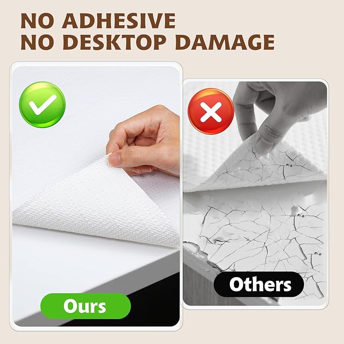 Shelf Liners for Kitchen Cabinets 12in x 10FT, Non Adhesive Drawer Liner Pure White Thickened Shelf Liner Non-Slip Easy to Clean for Tool Box Refrigerator with Knife and Tape Measure