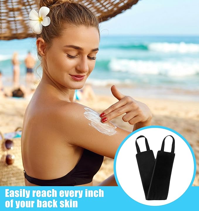 Back Self Tanner Applicator, Back Tanning Applicator, Double-sided Used for Self-tanning Lotion, Mousse, Cream (Black)