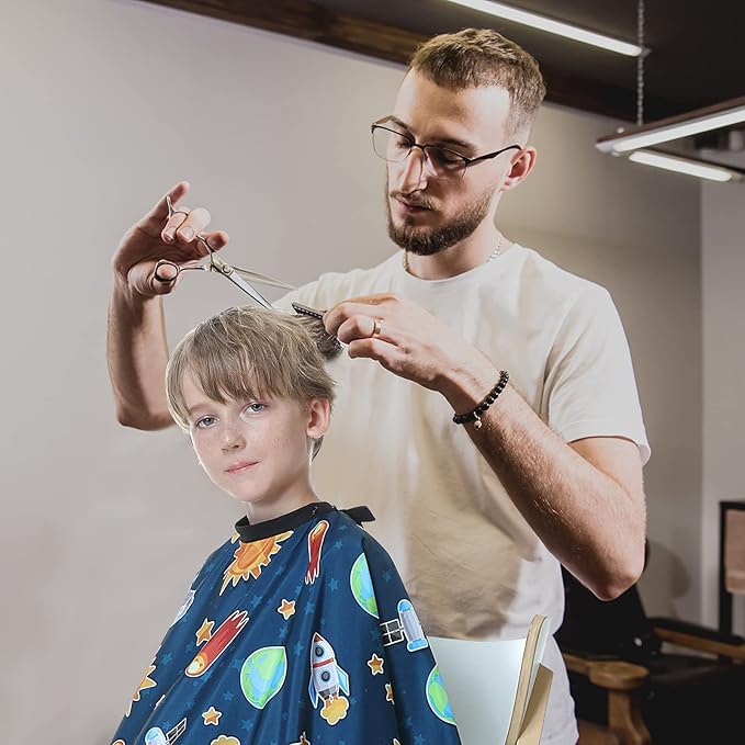 Kids Barber Cape - Professional Hair Cutting Cape,Salon Capes for Hair Stylist Shampoo Haircut Cape Barber Supplies