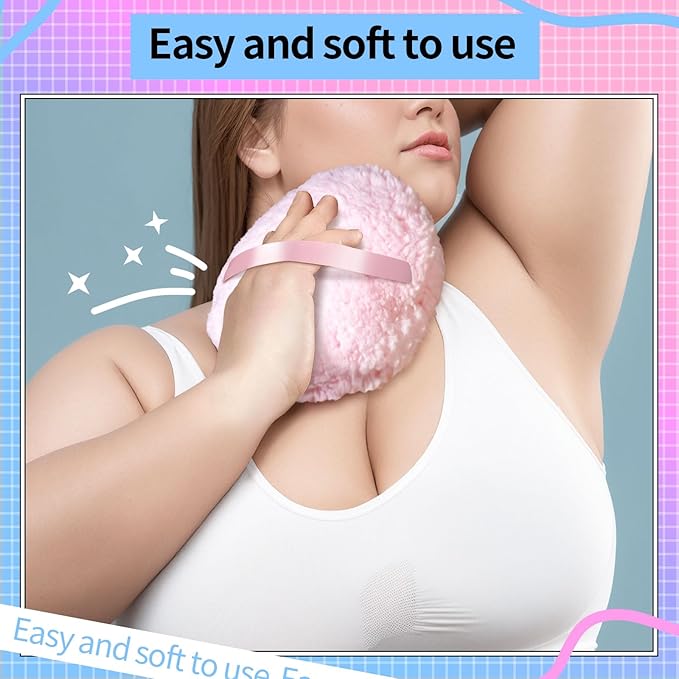 Powder Puff, 6" Powder Puff for Body Powder, Body Powder Puff, Soft Body Powder Puff and Container, Extra Large Women Pink