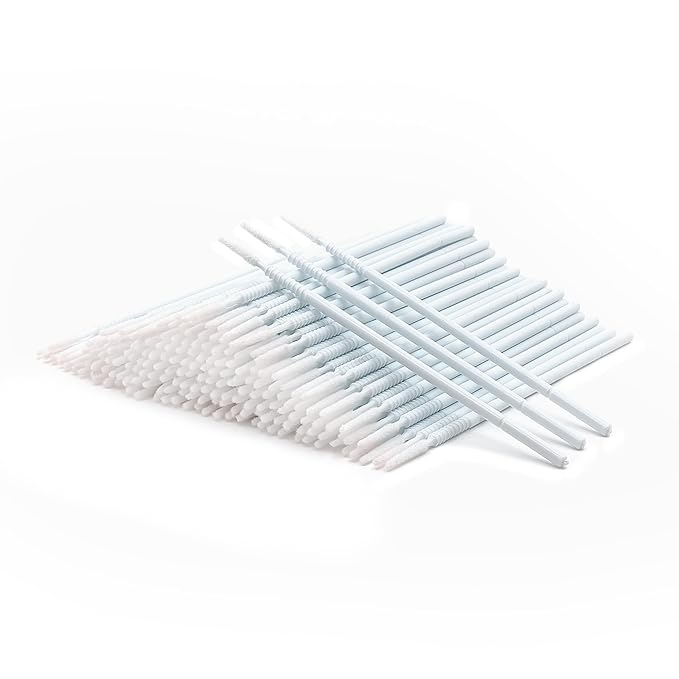 i-Laesh 200pcs Micro Brushes - Microswabs for Eyelash Extensions - Ideal for Eye, Dental, Lash, Eyebrow, and Makeup Care - Pro Grip Replacement - Pale Blue