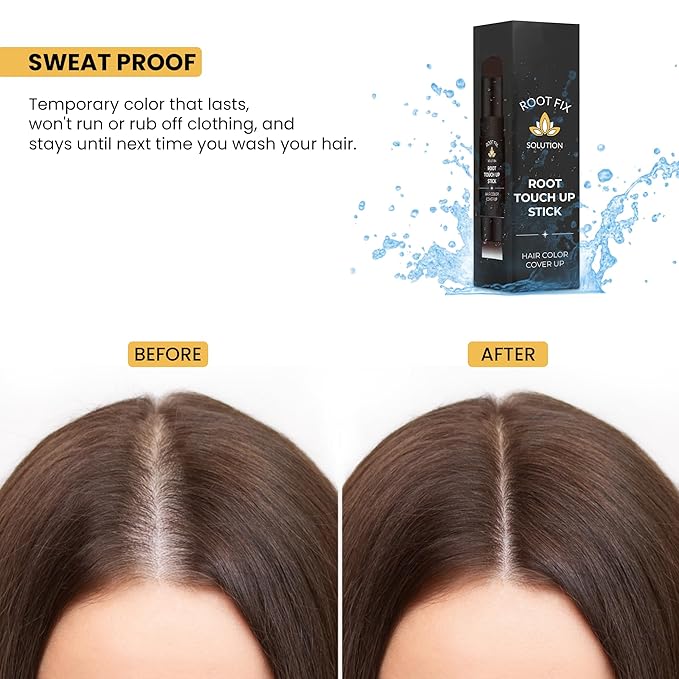 Root Touch Up Hair Color Stick for Gray Coverage - Instant Bald Spot Concealer Stick for Grays and Roots - Professional Salon Quality Hair Cover Up Hair Products for Women/Men (Brown, One Size)